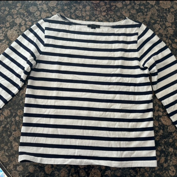 2024 J.Crew Oversized Navy Nautical striped jumper - Picture 3 of 5